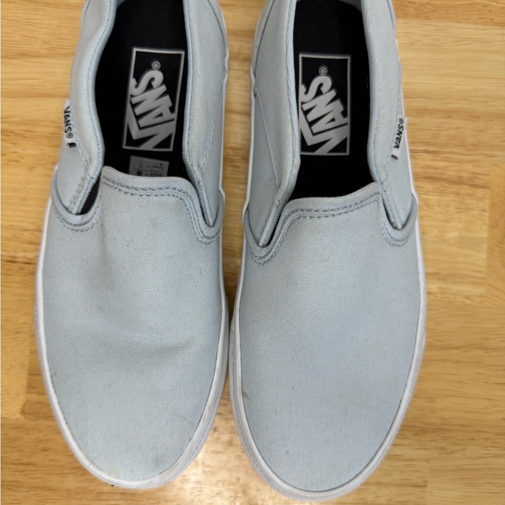 Vans Light Blue Slip-On Sneakers